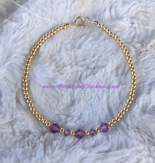 14k gold June Birthstone bracelet #2