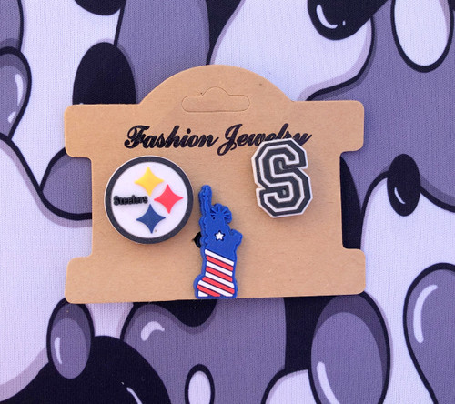 3pc Steelers Croc shoe charm #1