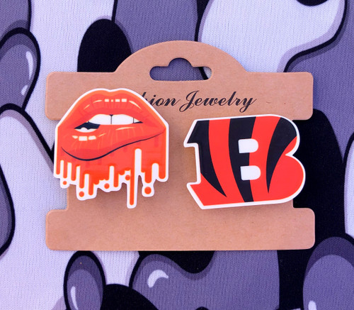 2pc Bengals Croc shoe charm #1