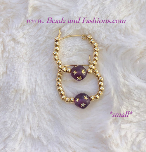 14k gold February small stardust earrings