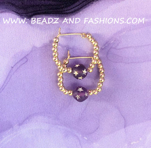 14k gold February small stardust earrings