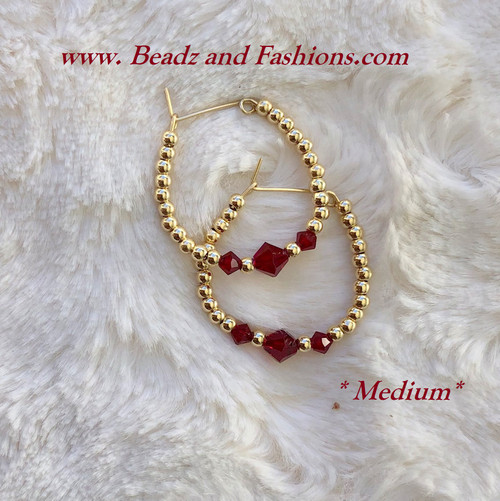 14k gold Medium January earrings