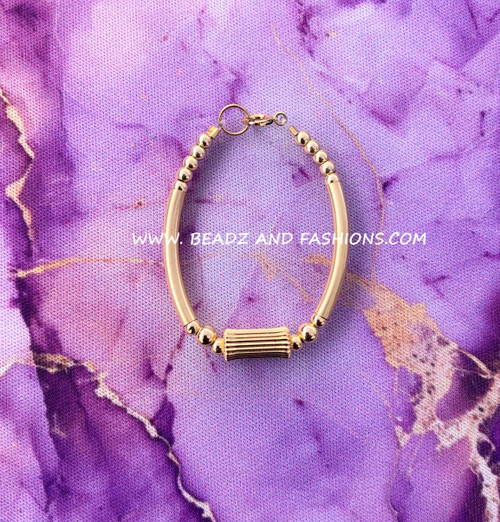 14k All gold tunnel skinny bangle kids #1