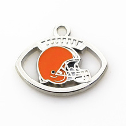 Browns oval metal charm