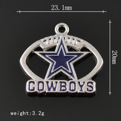 Cowboys oval metal charm