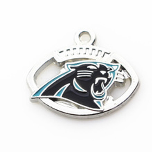 Panthers oval metal charm