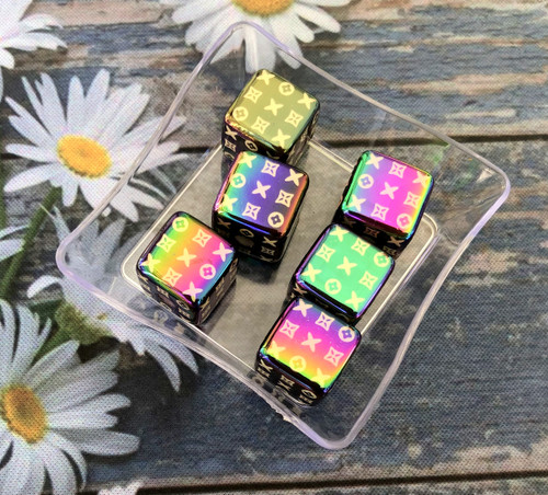 15mm monogram cube acrylic bead