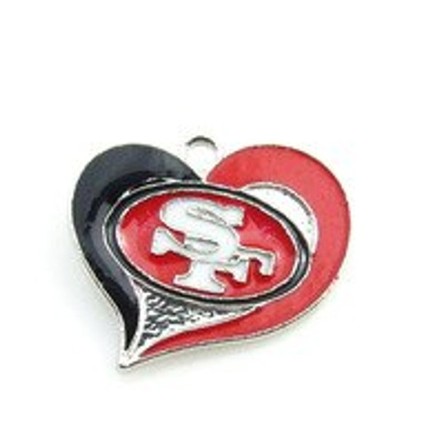 49ers heart metal charm
