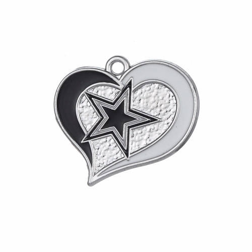 cowboys heart metal charm