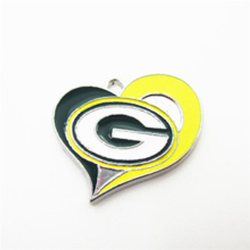 Greenbay heart metal charm