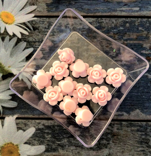 5pc lt.pink rose beads 15mm