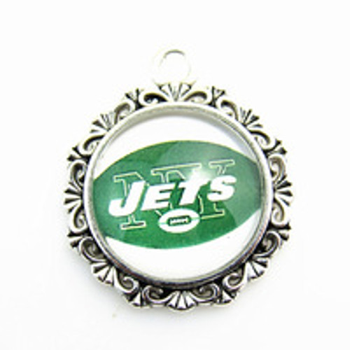 Jets antique metal charm