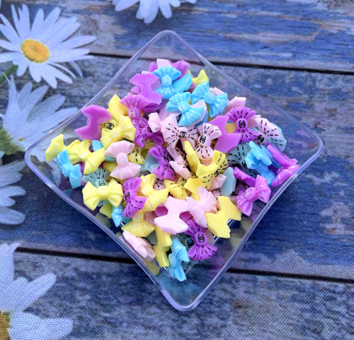 10pc bow CC mix acrylic flatback