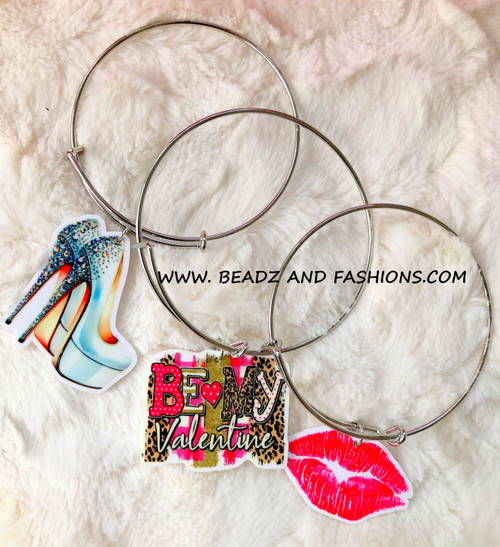 3pc stack Be my valentine expandable charm bracelet #2