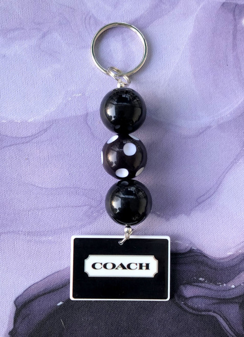 Coach black Ball Keychain