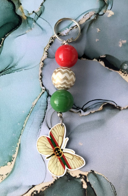GG Butterfly Ball Keychain
