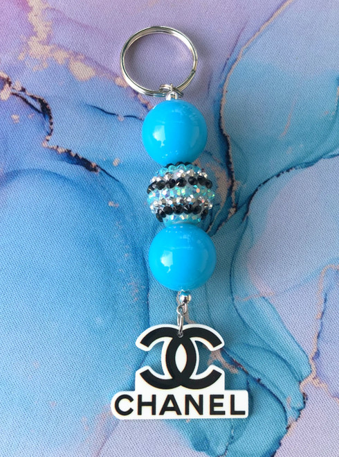 CC blue Ball Keychain