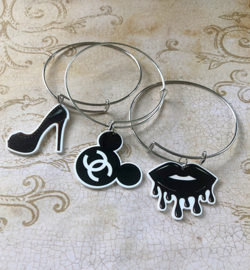 3pc CC Mouse charm planar bracelet set
