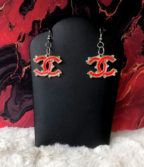 Red dangle earrings #2