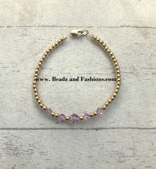 14k gold June bracelet kids #1