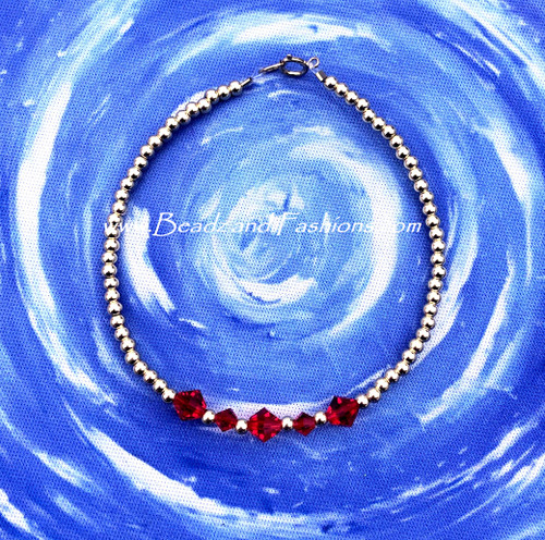 14k gold July birthstone bracelet #2