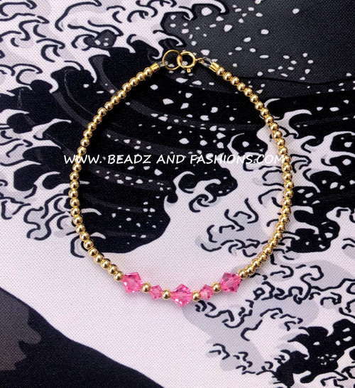 14k gold October crystal  bracelet #2