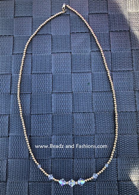 14k gold April basic birthstone necklace #2