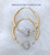 14k gold 2XL pave heart bangle earrings #1