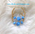 14k gold MEDIUM blue dice earring #1