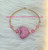 14k gold XL Pink heart pave bracelet #2A