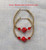 14k gold Large  Red dice  earring #4