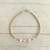 14k gold Pink alabaster crystal  bracelet #1a