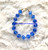 14k Gold Blue Dice bracelet #1e