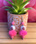 Stitch fur pink earrings #2
