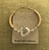 14k gold clear heart glass bangle