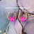14k gold XS FUCHSIA  mouse earrings