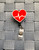 Red Heart EKG  planar badge reel