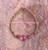 14k gold Pink GLASS heart bracelet #1