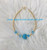 14k gold TURQUOISE blue heart pave bracelet #1