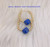 14k gold Small Royal Blue dice earrings #2