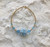 14k gold BLUE pearl rhinestone bracelet
