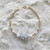 14k gold WHITE pearl rhinestone bracelet