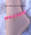 14k gold NEON PINK dice anklet #2