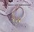 14k gold CLEAR stardust ring #1a