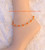 14k gold ORANGE crystal anklet #3a
