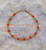 14k gold ORANGE crystal anklet #3a