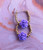 14k gold SMALL PURPLE rose earrings