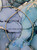 14k gold Blue dice clear necklace #2