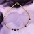 14k gold FEBRUARY round crystals anklet #1