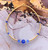 14k gold SEPTEMBER round crystals anklet #1